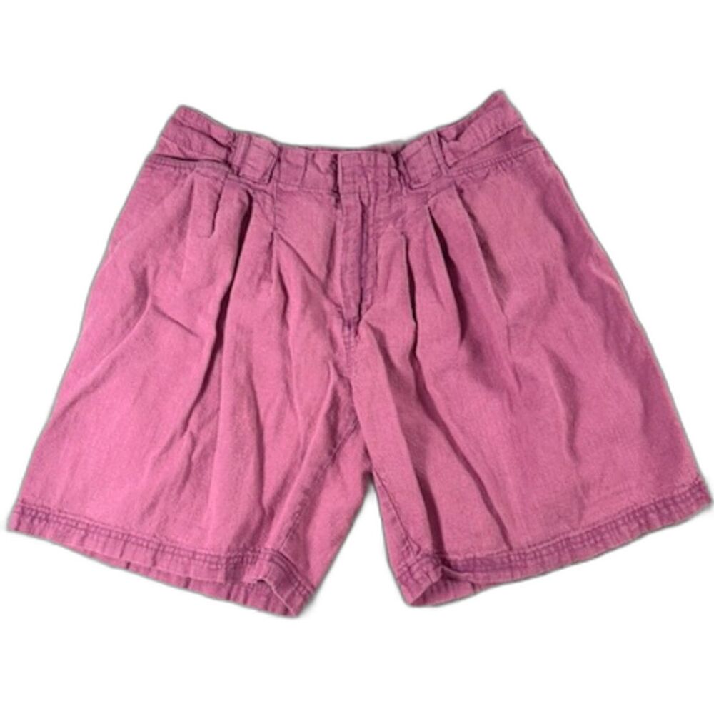 Free People Shorts Womens 2 Pink Cotton Pleated High Rise 7" Inseam